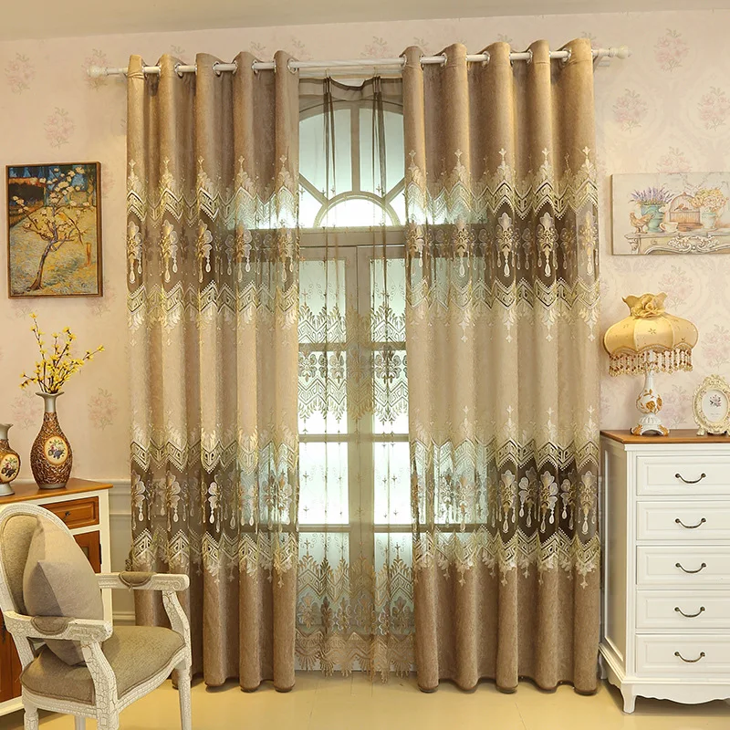 Oushixuenier Splice Water-soluble Embroidery Half-shade Curtains for Living Dining Room Bedroom. | Дом и сад