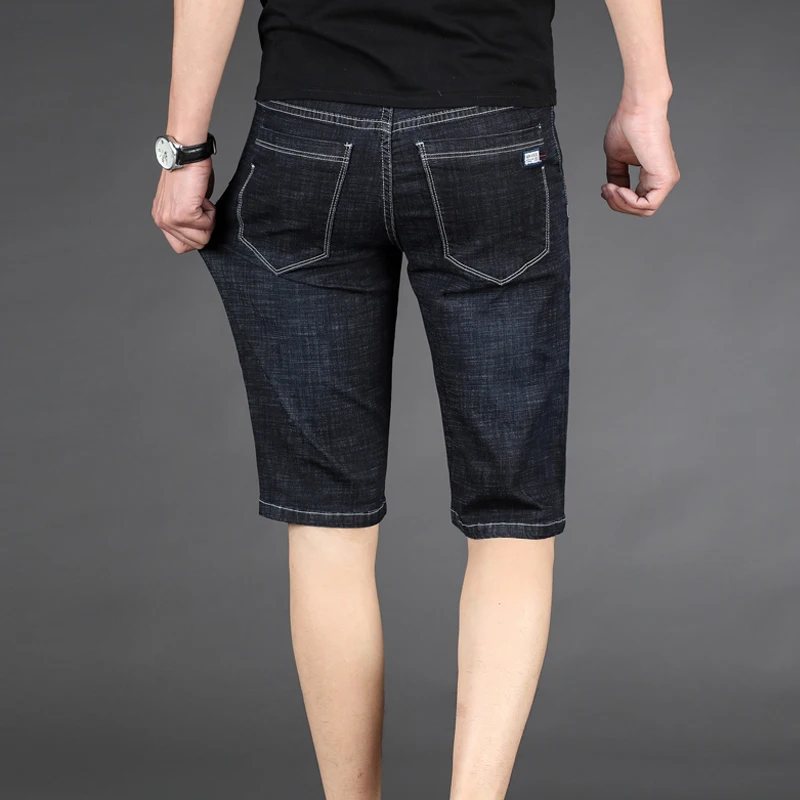 

VROKINO 2019 Summer New Style Men's Casual Shorts Jeans Stylish and Slim Men's Stretch Jeans Brand Clothing 38 40 42