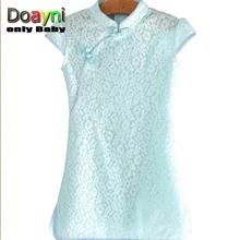 Doayni/винтажное платье принцессы Ципао для маленьких девочек кружевное платье-футляр в китайском стиле платье средней длины для маленьких девочек от 80 до 170 лет