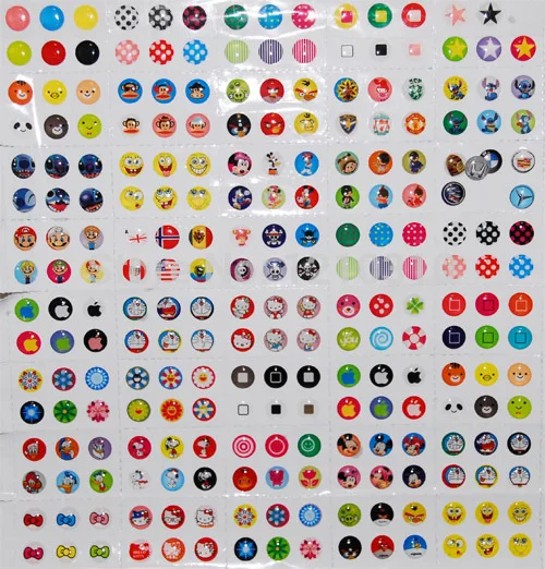 

Brand New Hot 330 pieces/pack Rubber Cartoon Home Button Sticker Fit Fot iphone 3s 4s 5 5s 5c 6 6s plus Home Keyboard For ipad