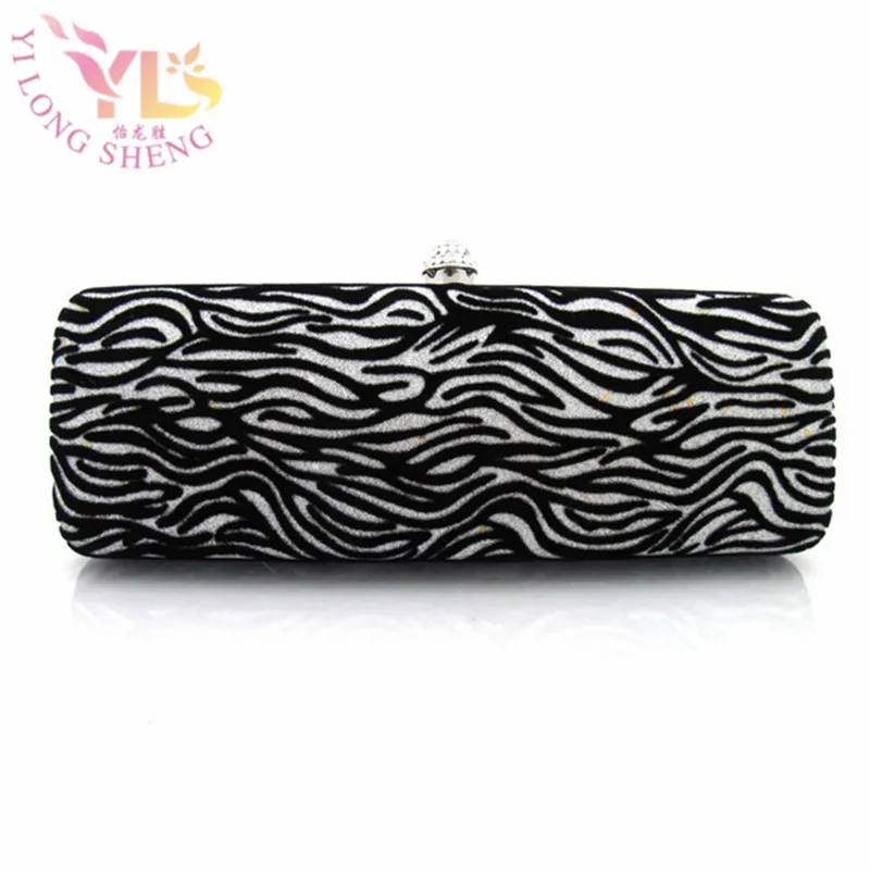 Women Zebra Pattern Clutches Evening Gold/Silver Fashion Clutch Bag