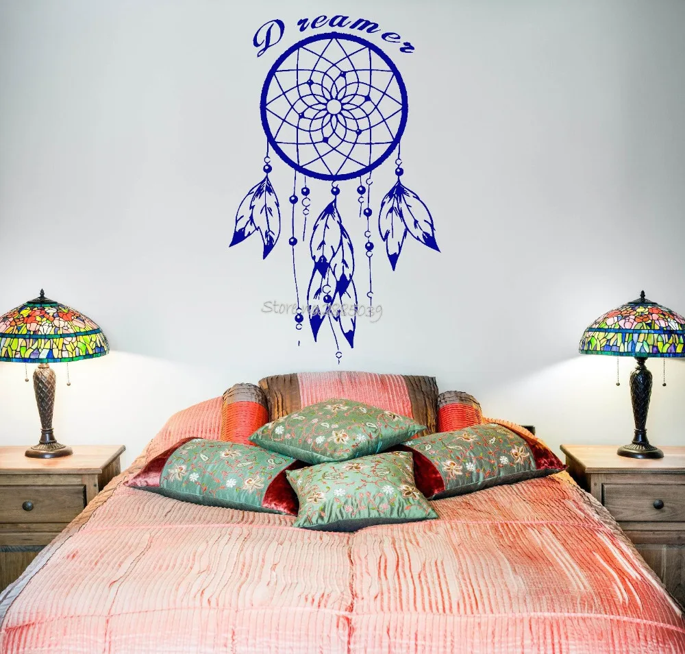 Vinyl Wall Decal Dream Catcher Feather Quote Dreamer Art Wall Sticker
