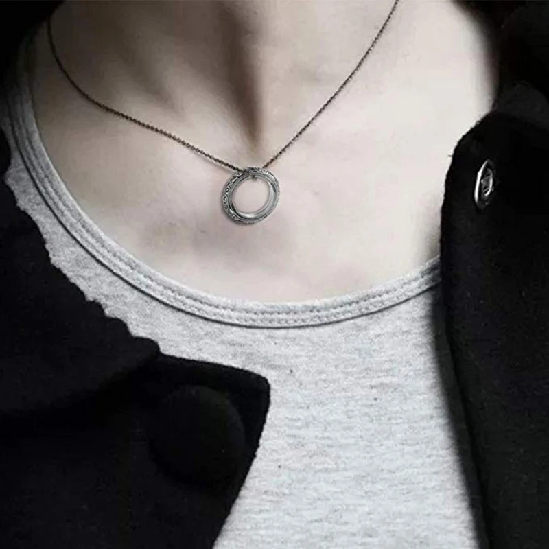 Qevila New Astronmical Ball Rings for Women Lover Men Germany Vintage Cosmic Finger Ring Necklace Dual-Use Fashion Jewelry Gifts (14)