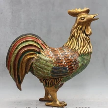 Bi003135 Китайский Фэншуй Бронзовый Перегородчатые Лаки Зодиака Курица Петух Петух Статуя