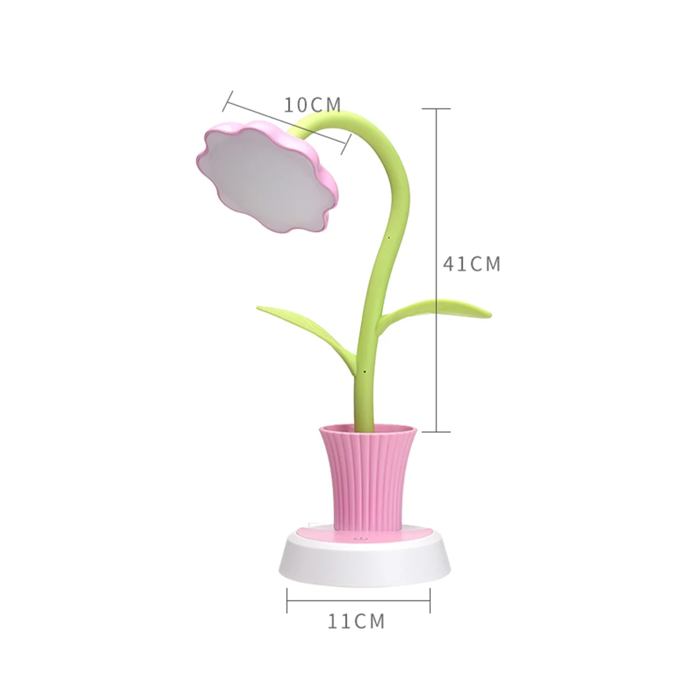 С рисунком "Подсолнух" светодиодный настольная лампа с ручкой Держатель для чтения, обучения лампа для защиты глаз 2 в 1 взаимный обмен
