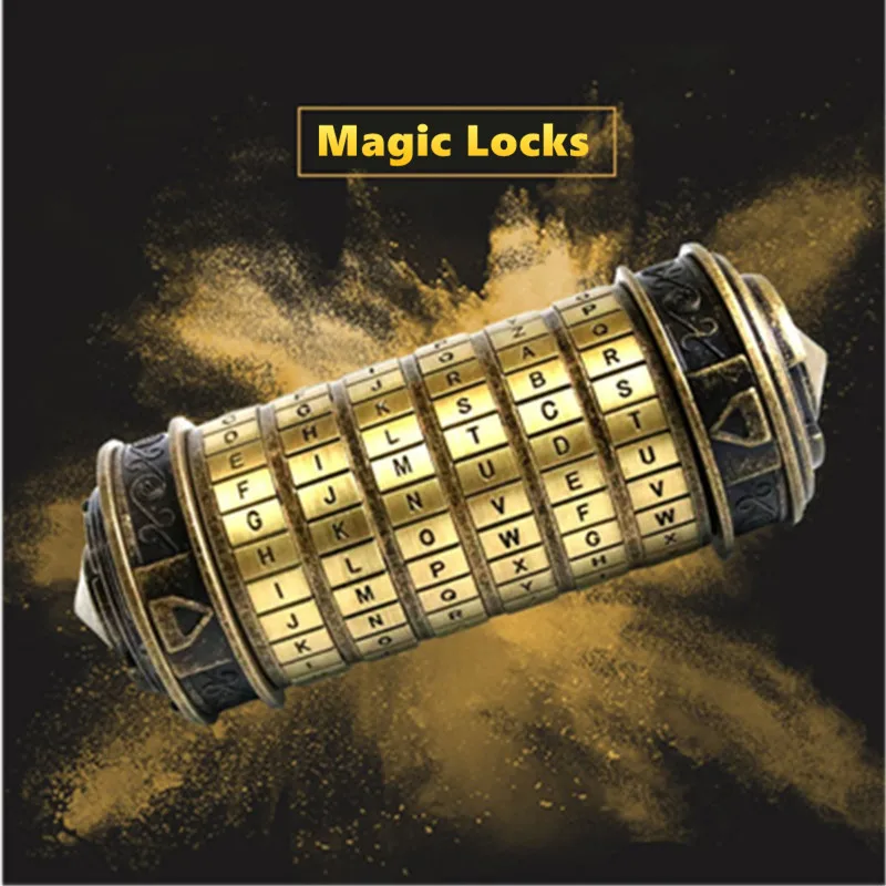 Metal Magic Educational Toys Cryptex locks gift Da Vinci letter lock to marry lover Building Blocks Set assemble Toy for Kids