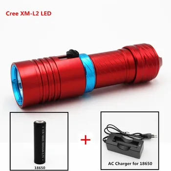 

1200LM XM-L2 LED Diving Flashlight Underwater Waterproof 100M Torch Lamp Light Camping Lanterna With Stepless dimming