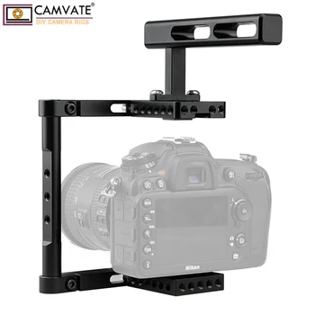 

CAMVATE Aluminum Alloy Camera Generic Cage Rig With Top Handle For DSLR Camera Stable Support System Photography Accessories New