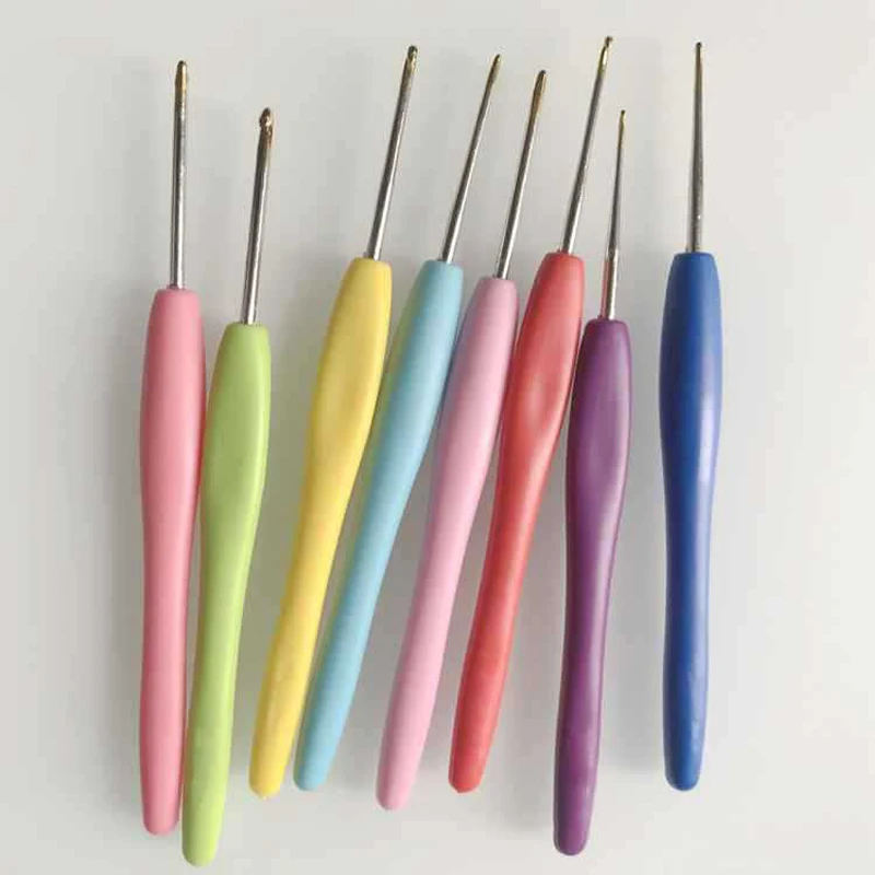 8 шт. Мягкие Иглы 2,5-6,0 мм пластиковая ручка швейные инструменты с красочным тонким номером мягкая резиновая ручка для дома