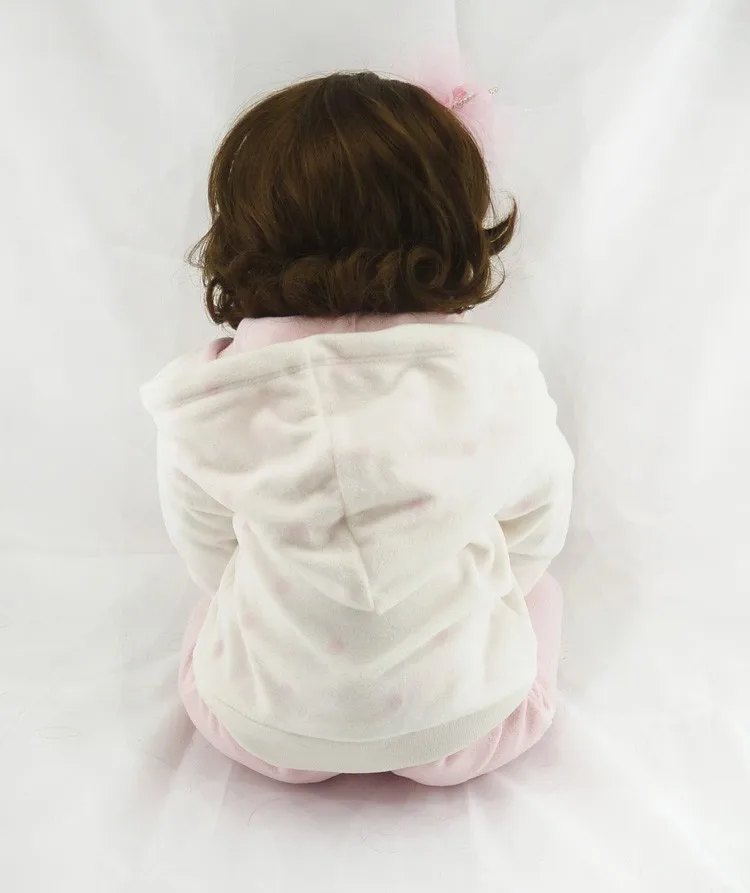 22 дюймов милые Кучерявый волосы реалистичные моделирование мягкая новорожденная Кукла Принцесса Кукла, детская игрушка, силиконовые перерожденные куклы младенцы