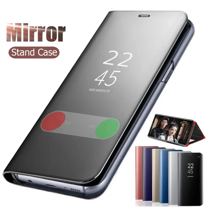 Зеркальный чехол-книжка для Xiaomi Redmi Note 7 Pro 7A 5A K20 8 8T 9S Mi 10 note cc9 | Мобильные телефоны и