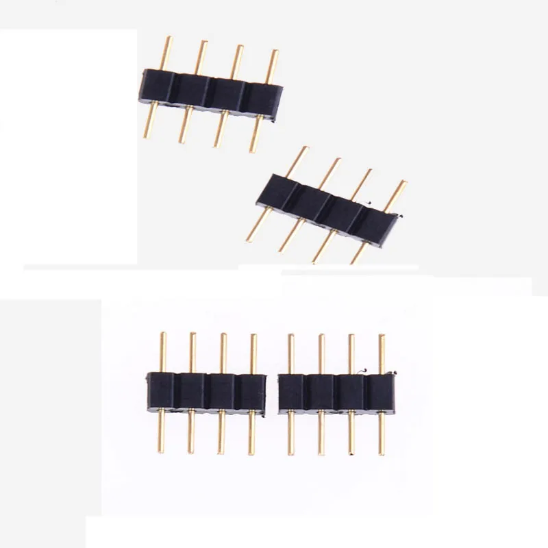 10PCS 4 Pin 10mm LED Splitter Cable LED Strip Connector for 5050 RGB LED Light Strips Female to Male LED Connectors 1cmx0.2cm