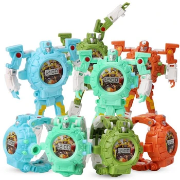 

Deformation Robot Action Trasformation Wristwatch Toy Projector robot toy Kids Robot Electronic Watch Creative Gifts Watch toy