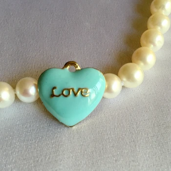 

15MM 32Pcs/Pack KC Gold Color Blue Love Heart Glazing Alloy Pendants Jewelry Charms