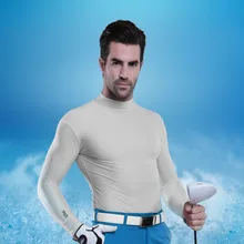 CRESTGOLF тенниска с длинными рукавами, тренировочная футболка для гольфа, уличная Защита от УФ-лучей, Солнцезащитная футболка, футболки со льдом