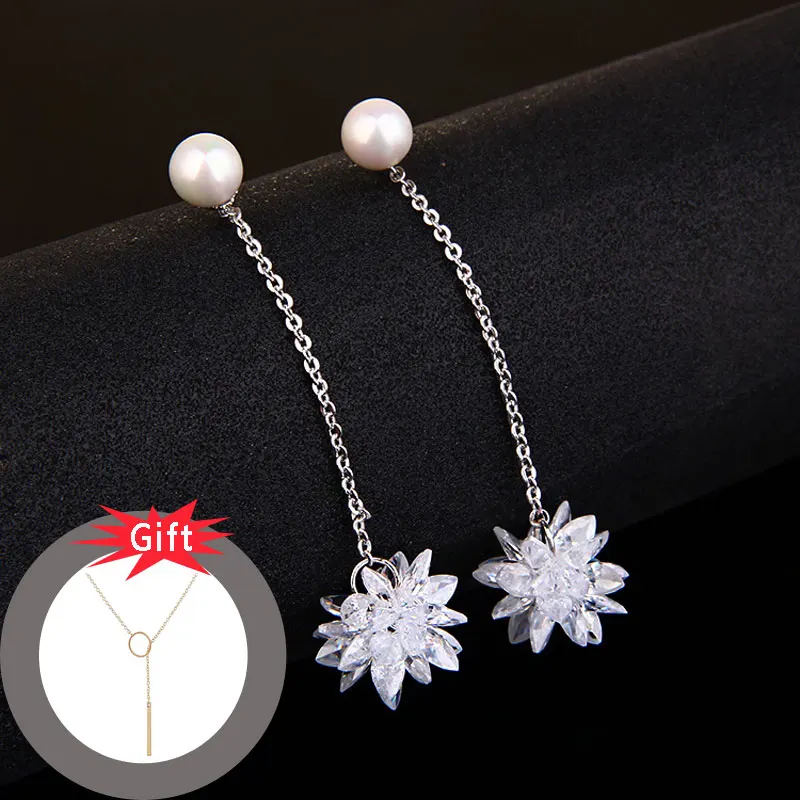 Ataullah Long Drop Dangle Hanging Pendant Earrings New Fashion Simulated Pearl Rhinestone For Women Jewelry Brincos Bijoux EW009 | Украшения