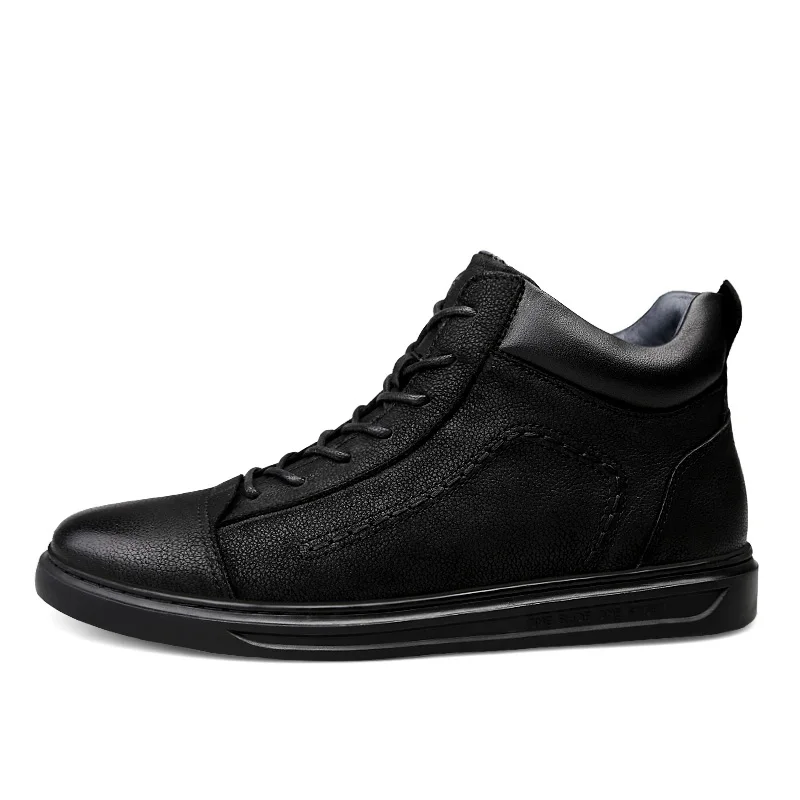 CLAX мужские ботинки из натуральной кожи осенние мужские кожаные сапоги мужские короткие прогулочные ботинки ручной работы - Цвет: Black-2