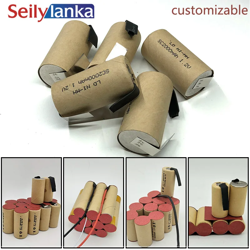 

With solder tab Power Cell CD Ni MH rechargeable power tool battery cell SC 3000mAh discharge rate (Customizable battery pack)