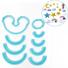9 шт./компл. Радуга облако пласти форма для самостоятельного изготовления торта инструменты для выпечки резки сахара форма для торта, Мусса печать выпечки декоративные пластиковые формы