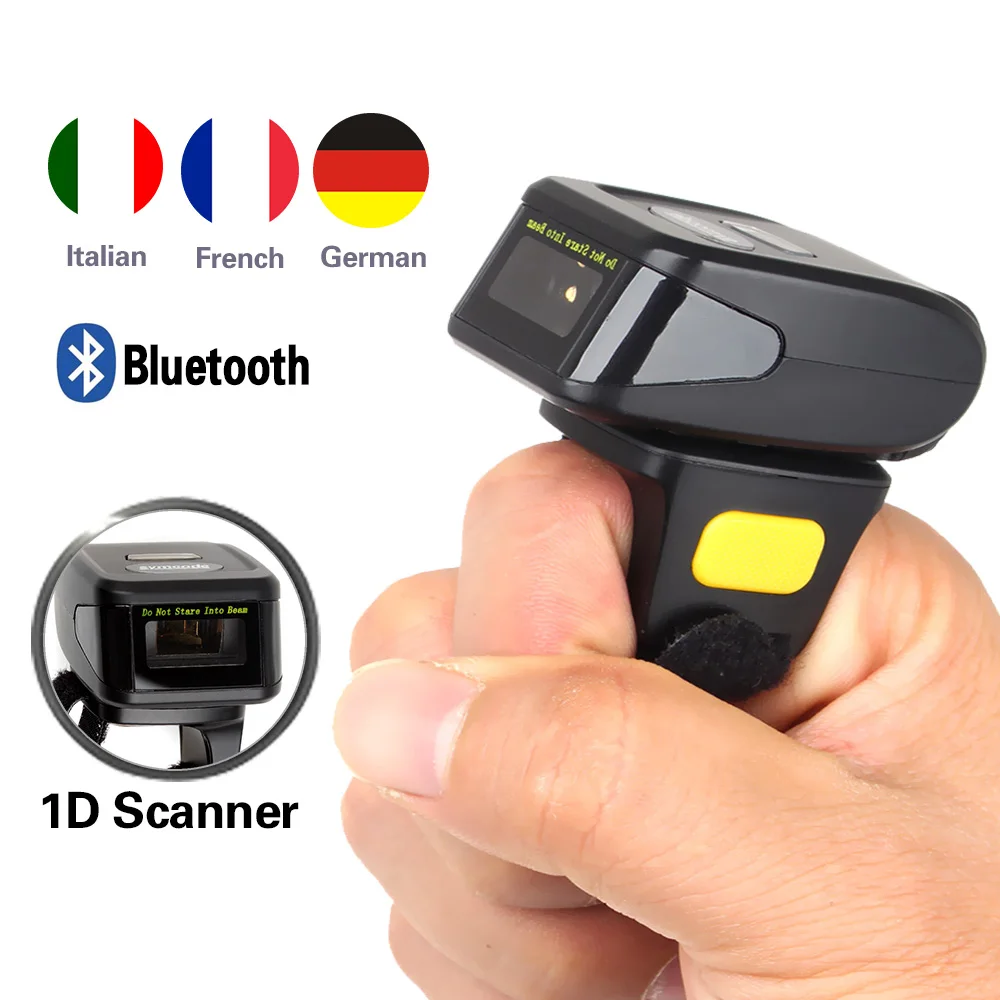 

EYOYO MJ-R30 1D Barcode Scanner Wireless Mini Ring Laser Light Bar Code Scanner Wearable 1D Code Reader For Smartphone Computer
