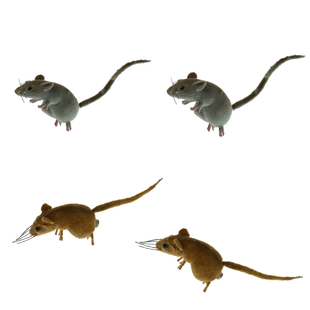 4 x Handcraft Realistic Mouse Animals Ornament Wall & Plant Hang for Home/Desktop/Garden/Patio/Yard