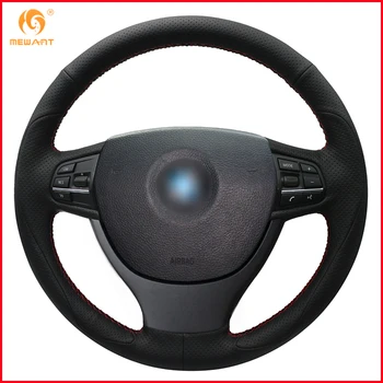 

MEWANT Black Leather Car Steering Wheel Cover for BMW F10 523Li 525Li 2009 730Li 740Li 750Li Interior Accessories Parts