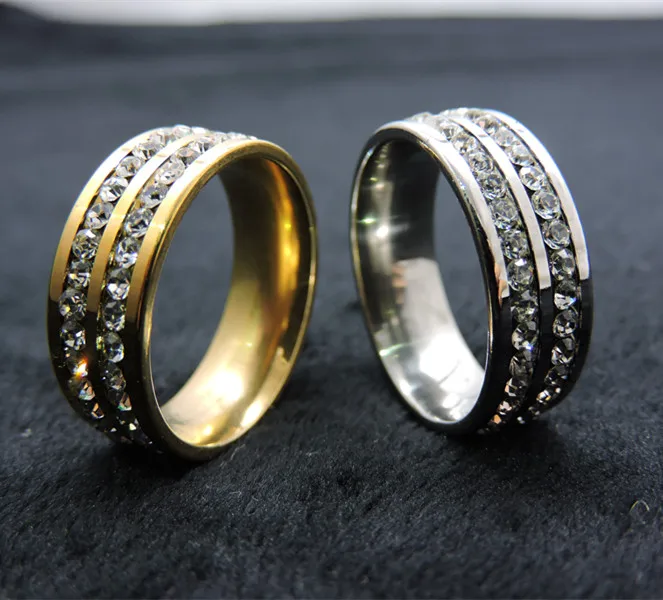 Never Fade Gold silver 18k Plated Stainless Titanium Steel Ring 316l