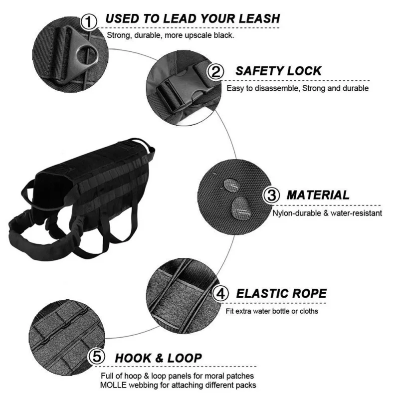 Одежда для больших собак, тренировочный жилет, тактическая одежда для собак, полицейский боевой жилет для собак, аксессуары