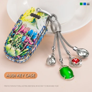 

car key cover case for Audi A1 A2 A3 A4 A5 A6 A7 TT Q3 Q5 Q7 R8 S6 S7 S8 SQ5 RS5 flip smart protected Leather styling for girls
