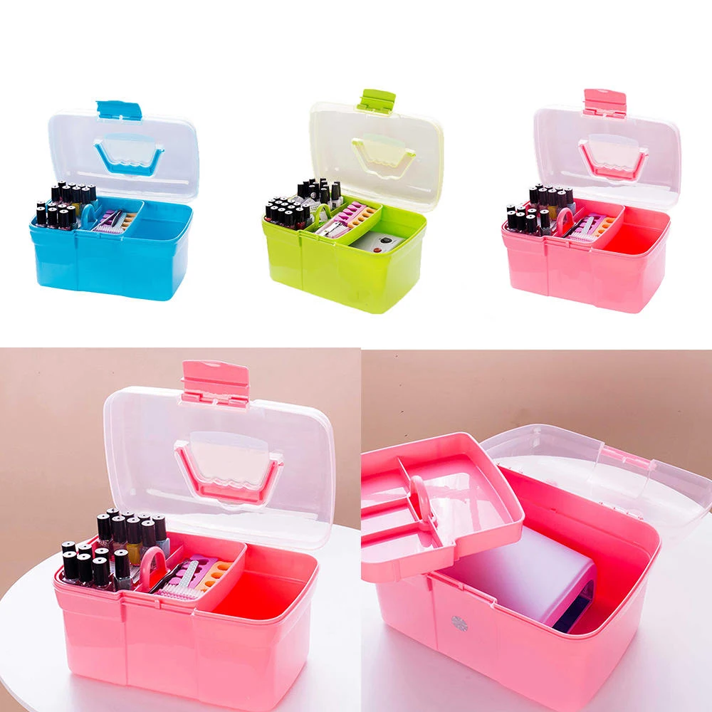 

3 layers Portable and Clear Nail Polish Storage Box Max Capacity Storage organizer of Nail Polish Nail Art Equipment