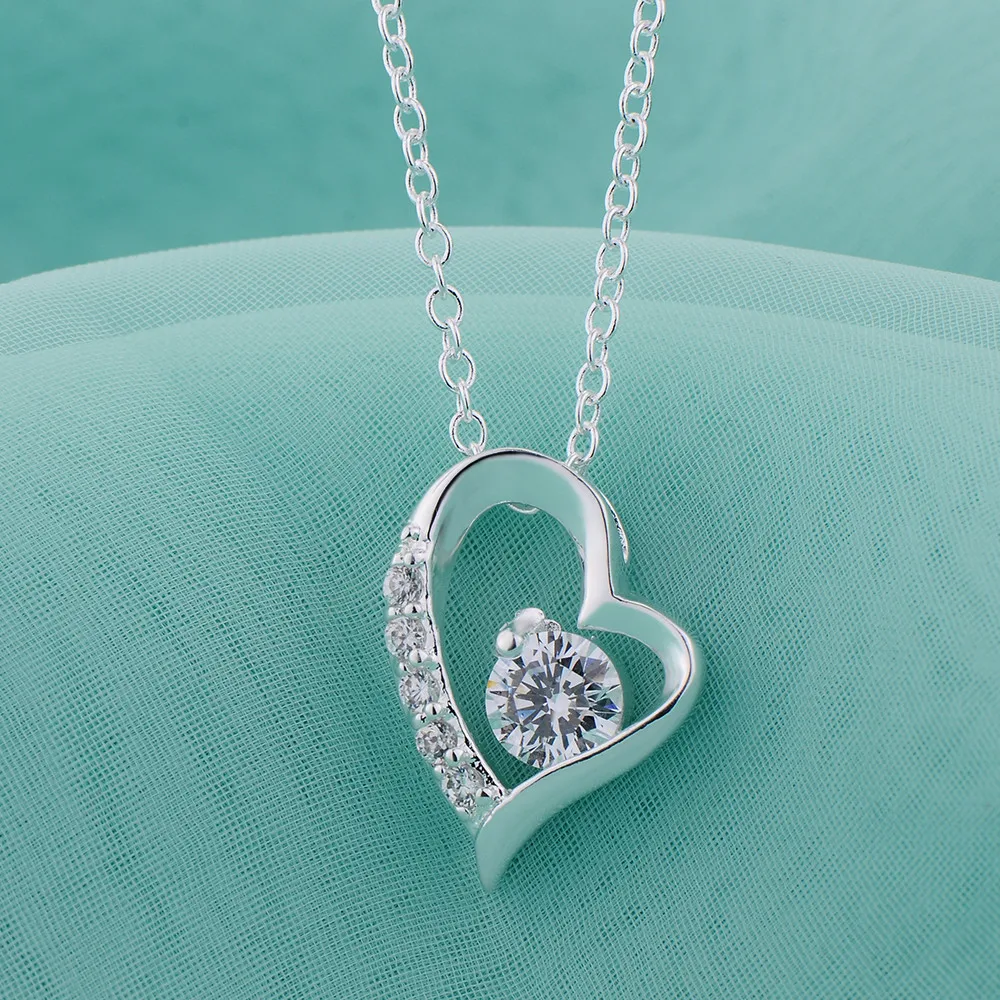 latest Design shiny zircon sterling silver jewelry Necklace New Sale