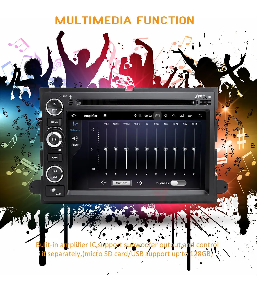 Excellent Androidht 8.0 8-core Touch Screen Car DVD Player For Ford Explorer Fusion F150 F500 F450 Expedition Radio PX5 4G RAM 32G ROM DAB 2