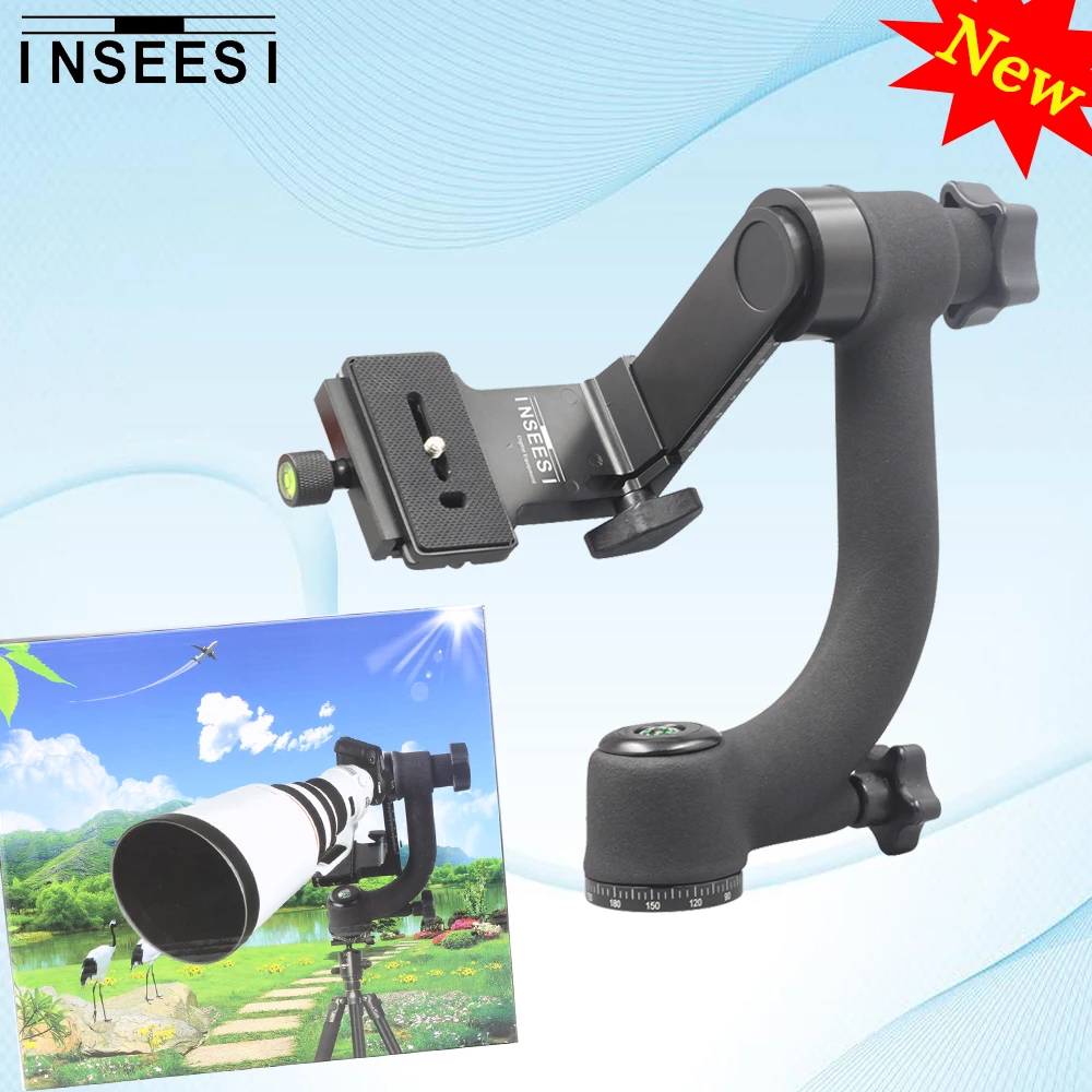 INSEESI Panoramic 360 Degree Gimbal Tripod Head Professional Telephoto