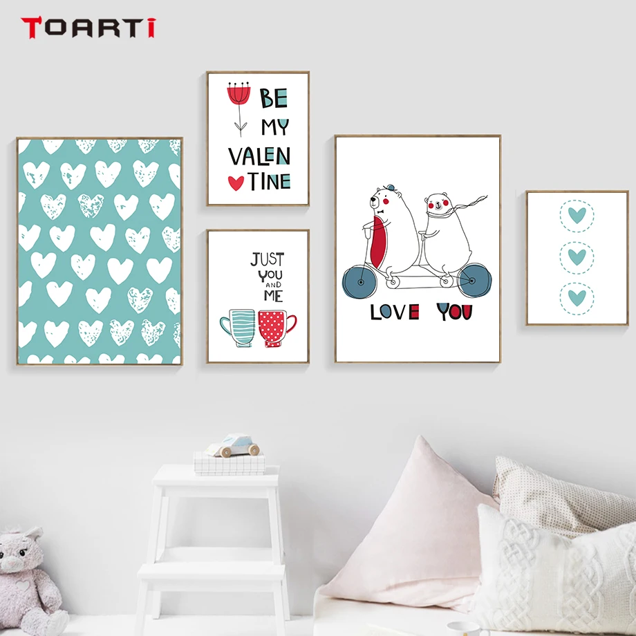 Sweet Love Phrase Posters&Prints Abstract Cartoon Canvas Painting Modern Wall Art For Living Room Home Decor Gift For Christmas (2)
