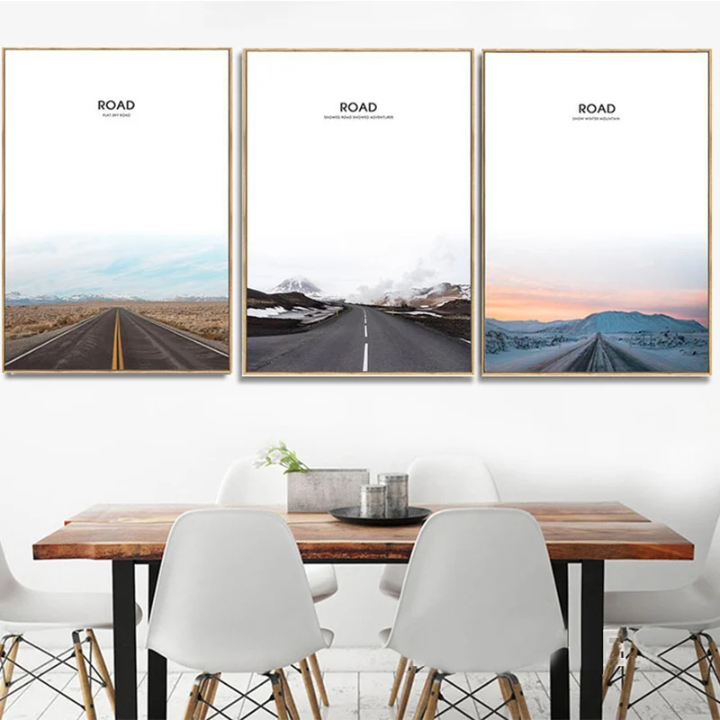 GeometricModern-Abstract-black-white-road-mountain-Canvas-A4-Big-Print-Poster-Nordic-Wall-Pictures-Living-Room