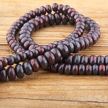 

Natural flat stone beads Polish Bloodstone Abacus Loose Spacer Rondelle loose Beads DIY For Jewelry Necklaces Making Bracelet