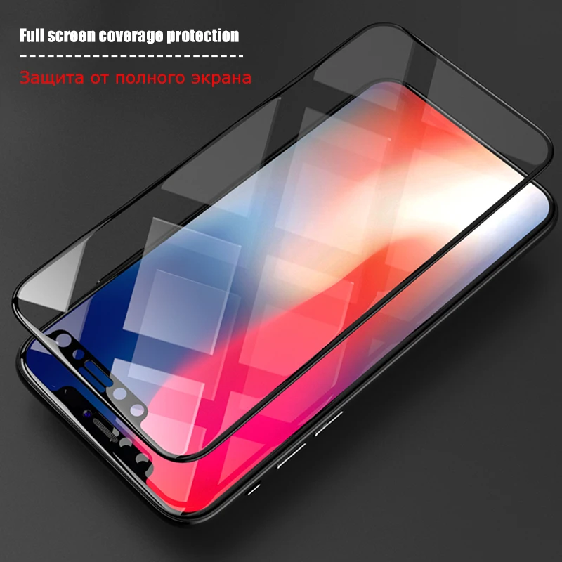 GerTong полное покрытие закаленное стекло для iPhone X 8 7 6 6S Plus 5D изогнутый край протектор экрана для iPhone X 10 8 7 Plus XS Max XR