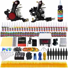 Stigma Tattoo Complete Kit Starter Tattoo Kit Professional 2 Machine Guns 54 Inks Needles Power Supply Grips Tips TK225