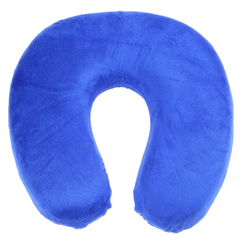Мягкий u-образную медленный отскок Подушка путешествия шею подушку для офиса Для перелетов, путешествий хлопковые подушки подголовника - Цвет: Blue