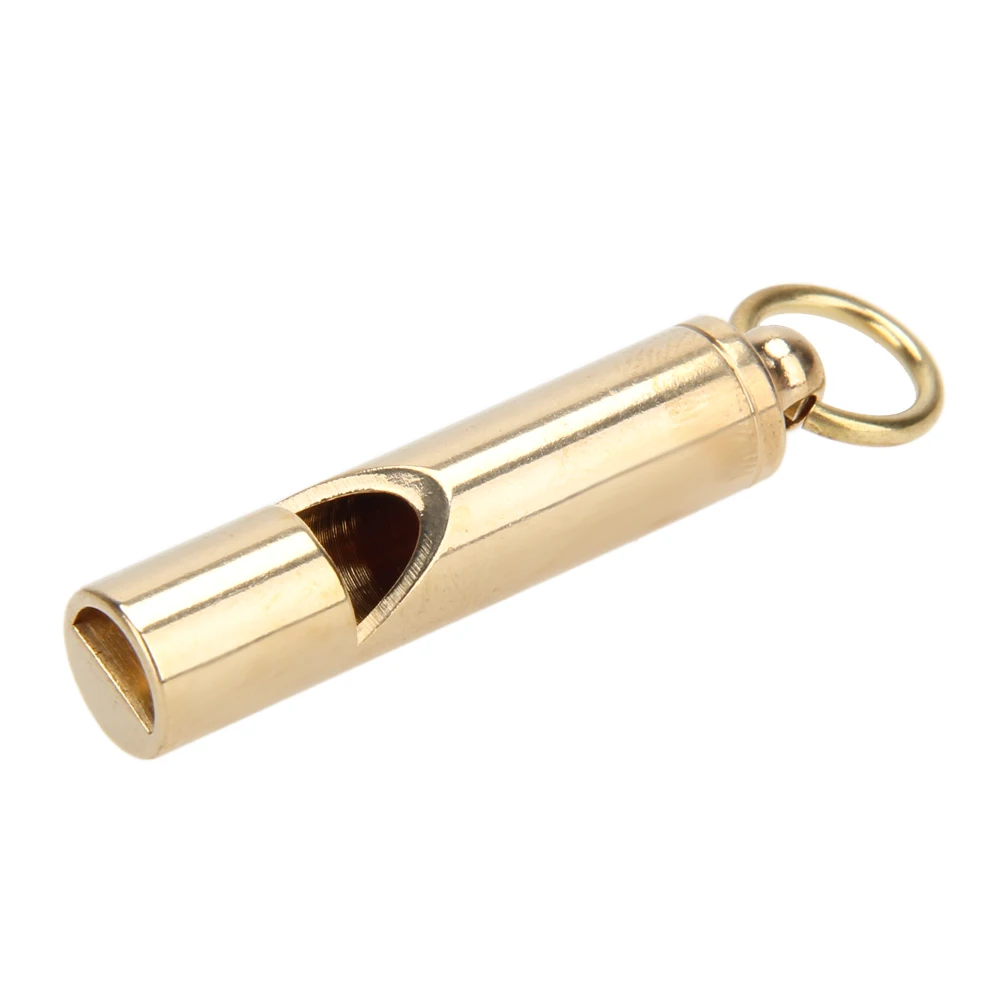 

EDC Emergency Survival Whistle Keychain Aerial Screw Top Cap With Ring Durable Solid Brass Outdoor Camping Hiking First Aid Tool