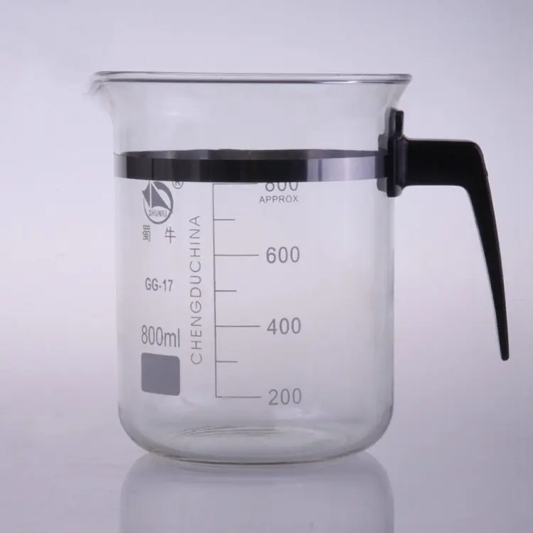 1PC 500ml/800ml/1000ml Glass beaker With plastic handle Lab Supplies