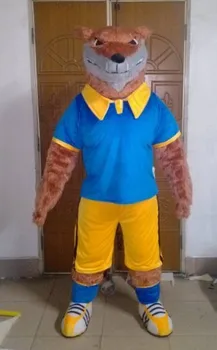 

Lovely Brown Badger Meles Meles Fox Mascot Costume With Black Triangle Nose Shorts Strong Body Adult Size Free Shipping