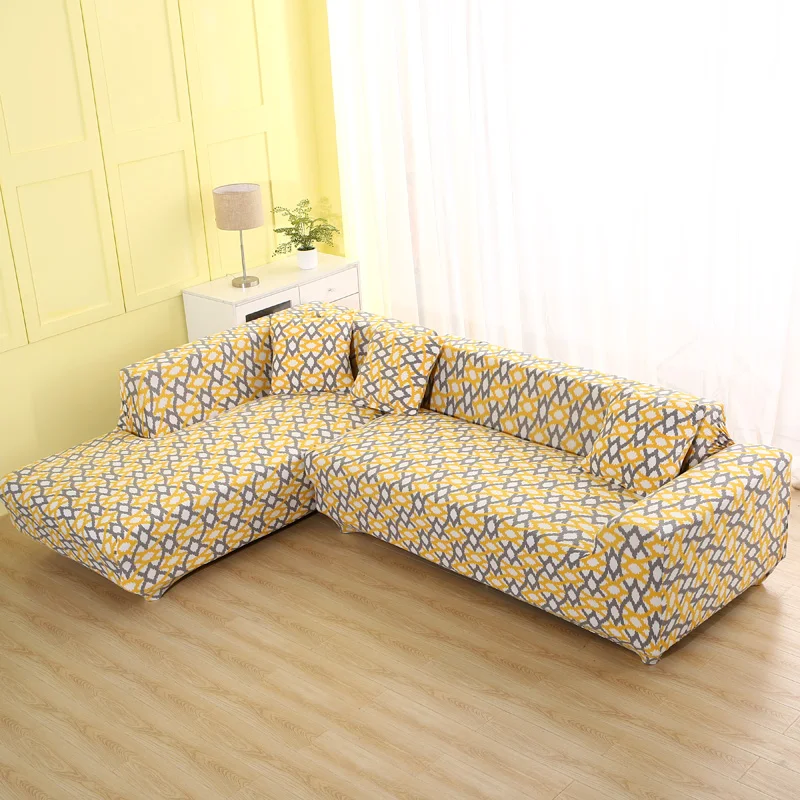 2 шт. Чехлы для г-образного дивана универсальные эластичные Угловые диванные чехлы для домашнего декора SC031 - Цвет: 4