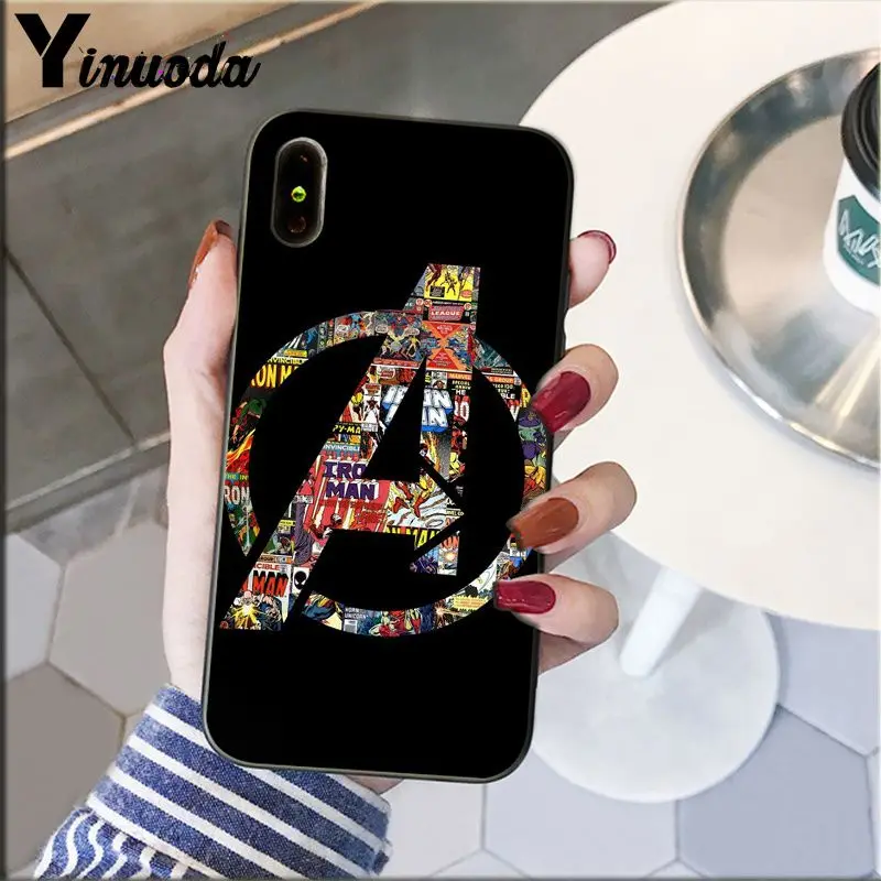 Yinuoda Marvel Мстители Герои комиксы DIY Роскошный Высокий протектор на конце чехол для iPhone 6S 6plus 7plus 8 8Plus X Xs MAX 5 5S XR - Цвет: A13