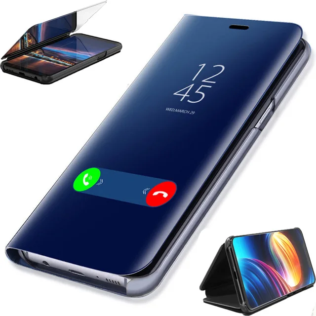

P Smart Clear View Mirror Case For Huawei P8 P9 P10 P20 Lite 2017 Plus For Mate 10 20 lite pro honor 9 8 flip Y6 2018 Case