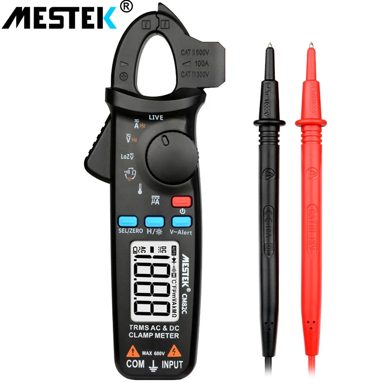

MESTEK CM82A/CM82B/CM82C Auto Digital Clamp Multimeter High Precision Anti-Burning Automatic Range Multifuction Multimetre
