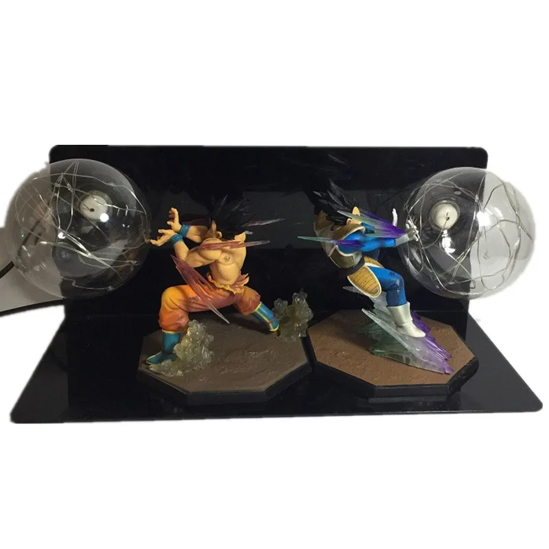

DROPSHIPPIN Creative Dragon Ball Z Action Figure LED Lamp Son Goku vs Vegeta Led Night Light Fighting Flash Ball DIY Display Toy