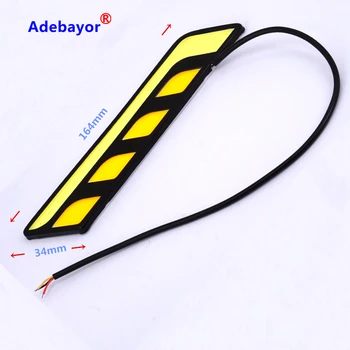 

2Pair car COB light Super bright modified waterproof power Double color line to day light