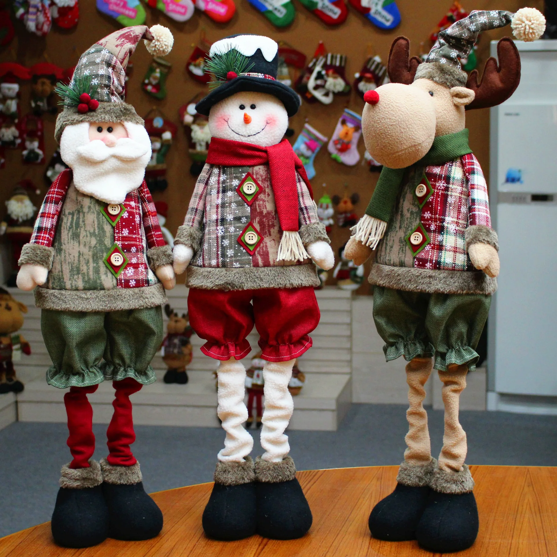 Рождественские украшения, Санта Клаус, украшение для гостиной, ремесла, Милый лось, снеговик, украшение окна, Рождественская Кукла 76*22 см