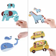 Детские игрушки деревянные пазлы наборы игрушек Мультяшные животные транспорт игрушки Детские Ранние развивающие игры игрушки-пазлы подарки для детей